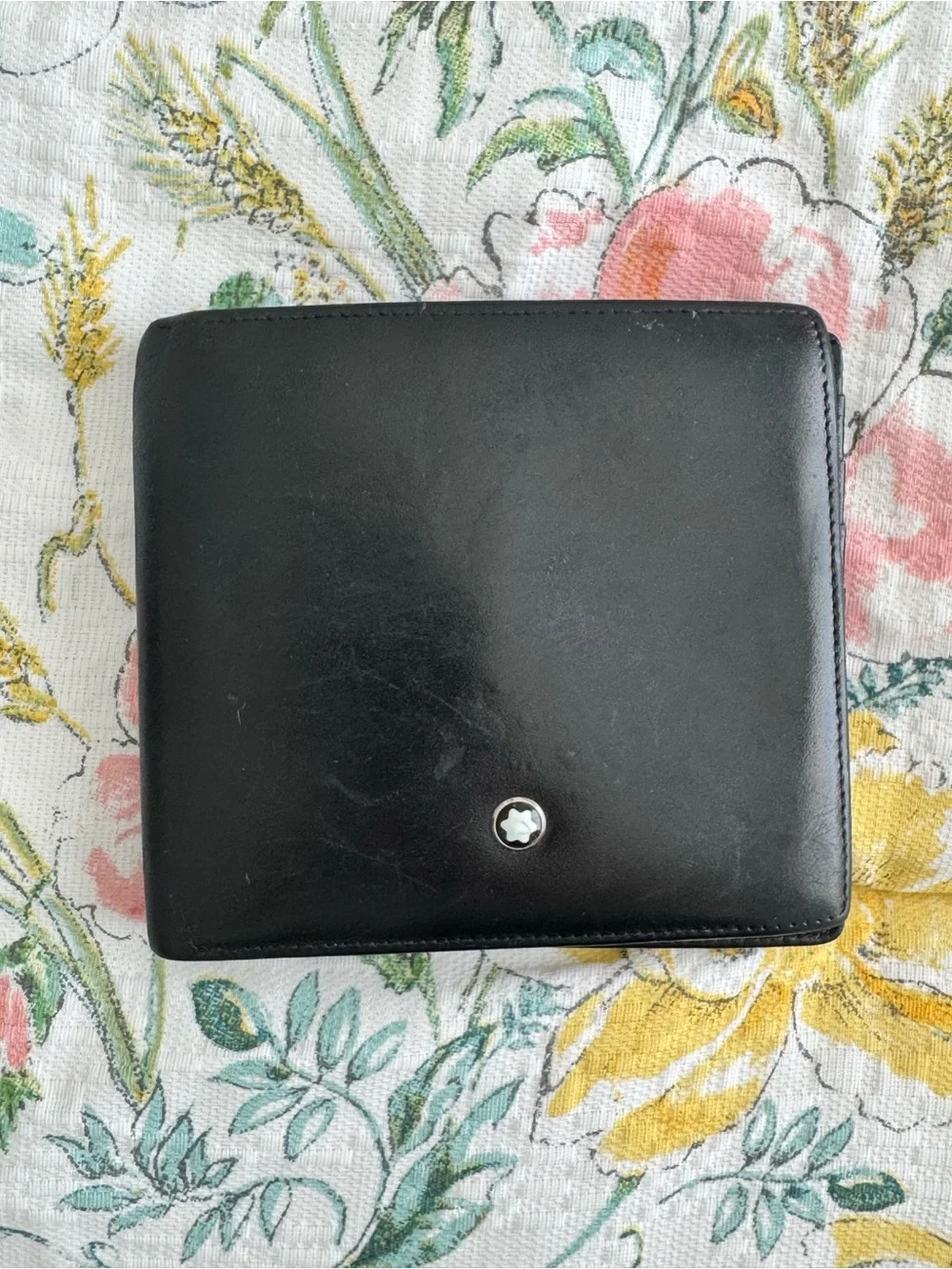 Montblanc Black Leather Wallet with Signature Emblem
